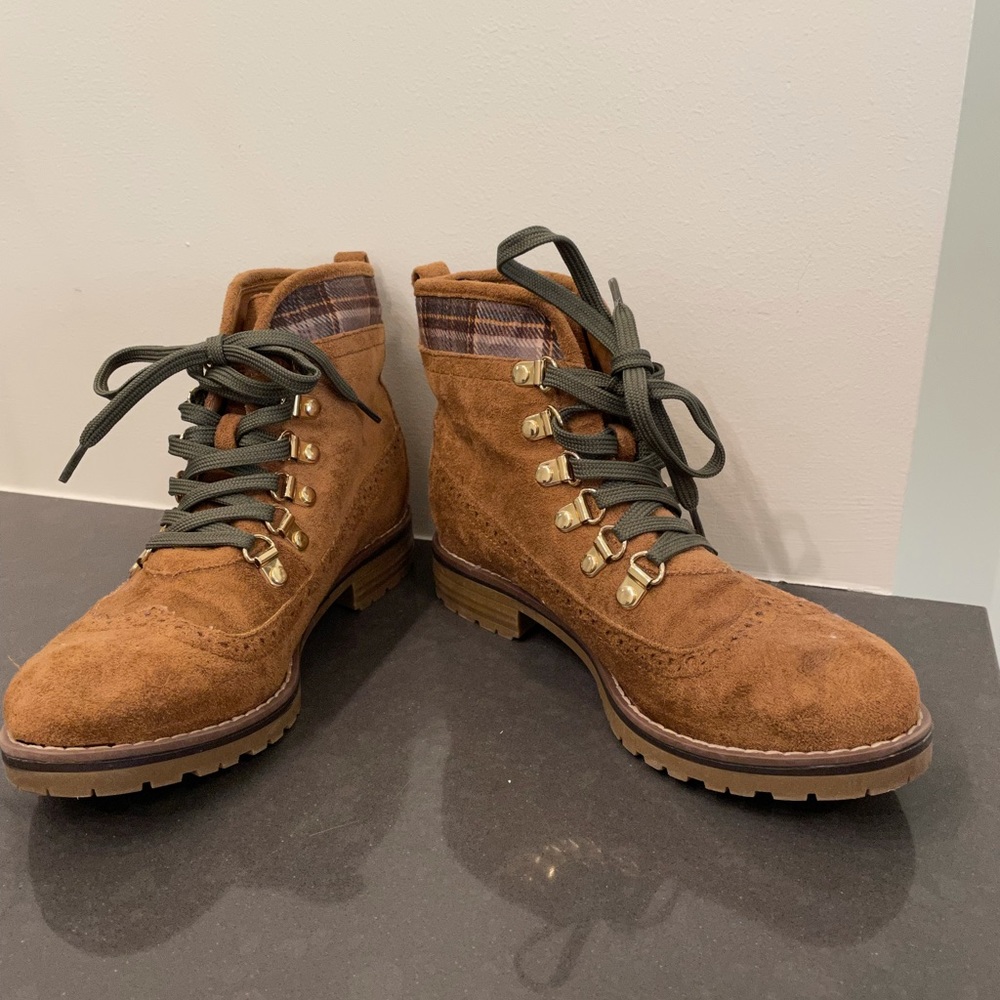 Brown Suede Tommy Hilfiger Combat Boots